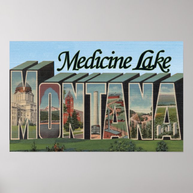 Poster Medicine Lake, Montana (Frente)