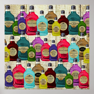 Poster Medicine Magic Potion Apothecary Tonic Botles