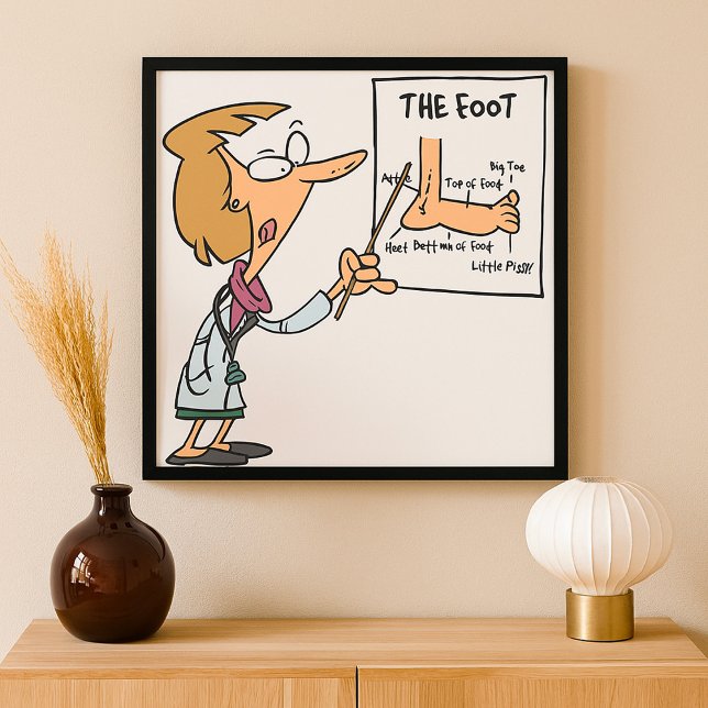 Poster Médico Divertido Ensinando Anatomia do Pé (Criador carregado)