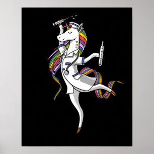 Poster Médico Mágico da Enfermeira Unicorn