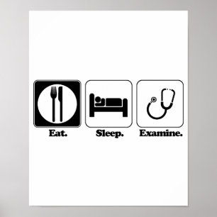 Poster médico que examina o sono
