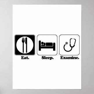Poster médico que examina o sono