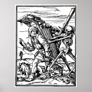 Poster Medieval Memento Mori Engraving