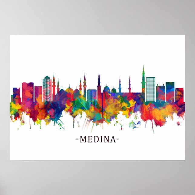 Poster Medina Saudita Skyline (Frente)