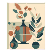 Médio e plantas modernas do século Abstrato