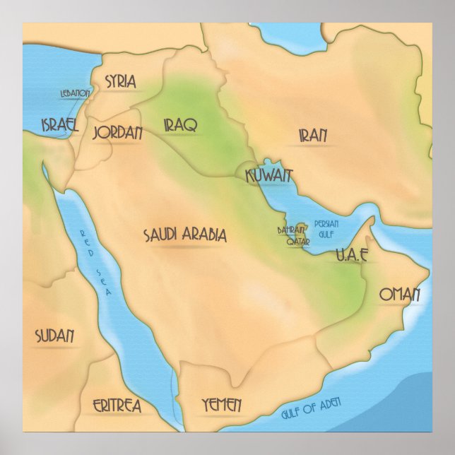 Pôster Médio Oriente (Frente)
