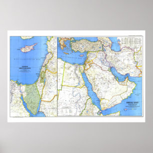 Poster " Médio Oriente: 1978 MAPA Detalhado ...