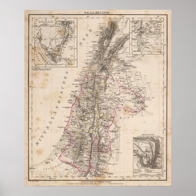 Pôster Médio Oriente, Palestina (Frente)