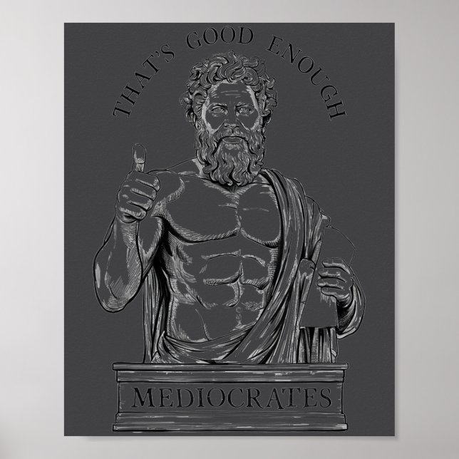Poster Mediocrates Stoic Philosoper Quote Motivational St (Frente)