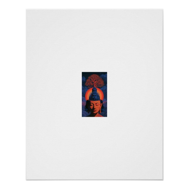 Pôster Meditação da Árvore da Vida de Buda (Frente)