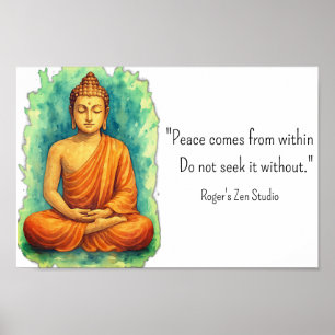 Poster Meditação da Paz Buda Espiritualidade Autocuidado