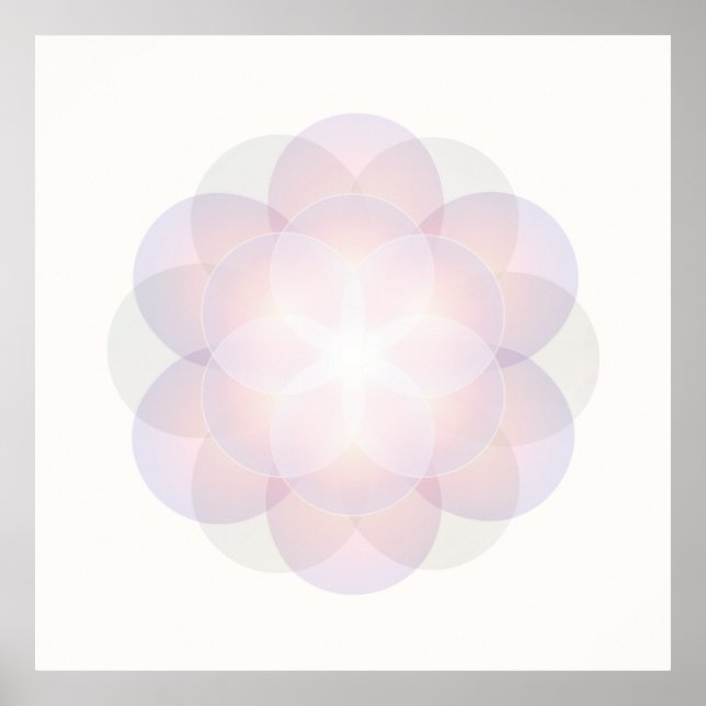 Poster Meditação de Arte Mandala Flor da Vida (Frente)