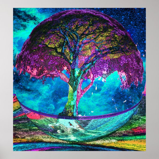 Pôster Meditação de Árvore da Vida (Frente)