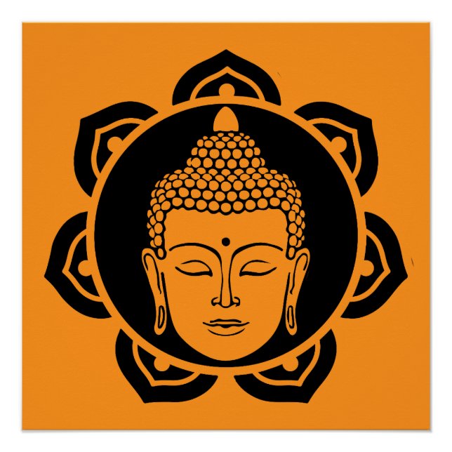 Pôster Meditação de Cabeça de Buda (Frente)