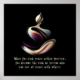 Poster Meditação de Instrutor Yoga Pose Pose Pincel Citaç