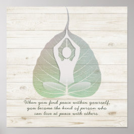 Poster Meditação de Instrutor Yoga Studio Bodhi Leaf Cote