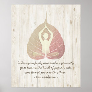 Poster Meditação de Instrutor Yoga Studio Pose Bodhi Leaf