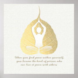 Poster Meditação de Instrutor Yoga Studio Pose Bodhi Leaf
