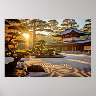 Poster Meditação de Jardim Paz Serena Tranquil