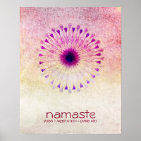 Meditação de Lótus Flower Watercolor Namaste Yoga