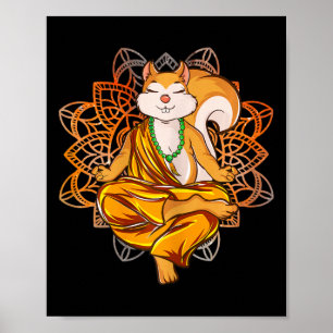 Poster Meditação de Yoga de Esquilo