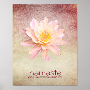 Poster Meditação de Yoga de Namaste Yoga da Flor Lotus 