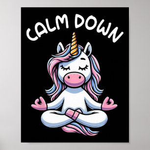 Poster Meditação de Yoga para Acalmar Unicórnio