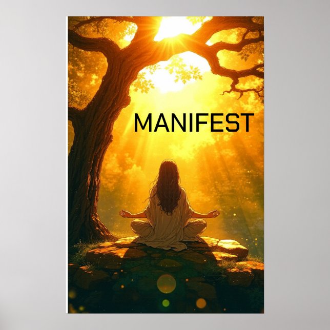 Poster Meditação de Yoga Personalizável (Frente)