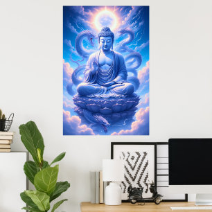 Poster Meditação do Buda do Dragão Místico