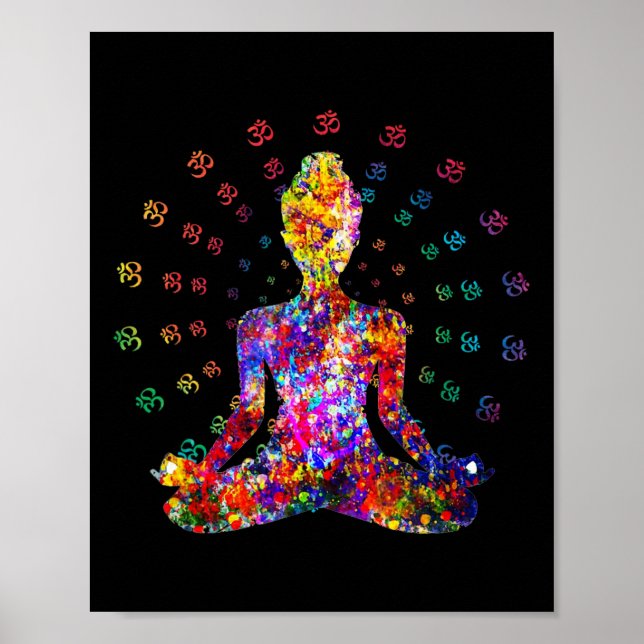 Poster Meditação do Sistema Corporal Espiritual Chakra de (Frente)