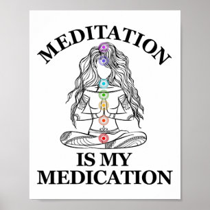 Poster Meditação É Meu Medicamento Kundalini Yoga Chakra