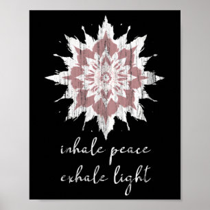 Poster Meditação Esotérica Flor de Lótus Inspire Paz Exal