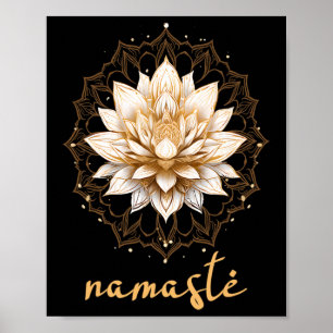 Poster Meditação Esotérica Lótus Namaste Yoga