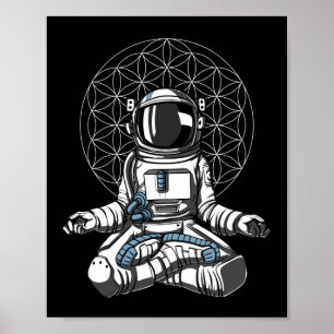 Poster Meditação Espacial do Astronauta Yoga