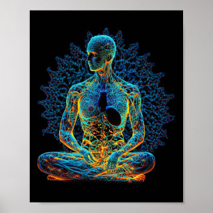 Poster Meditação Espiritual Yoga Chakra de Energia _1 