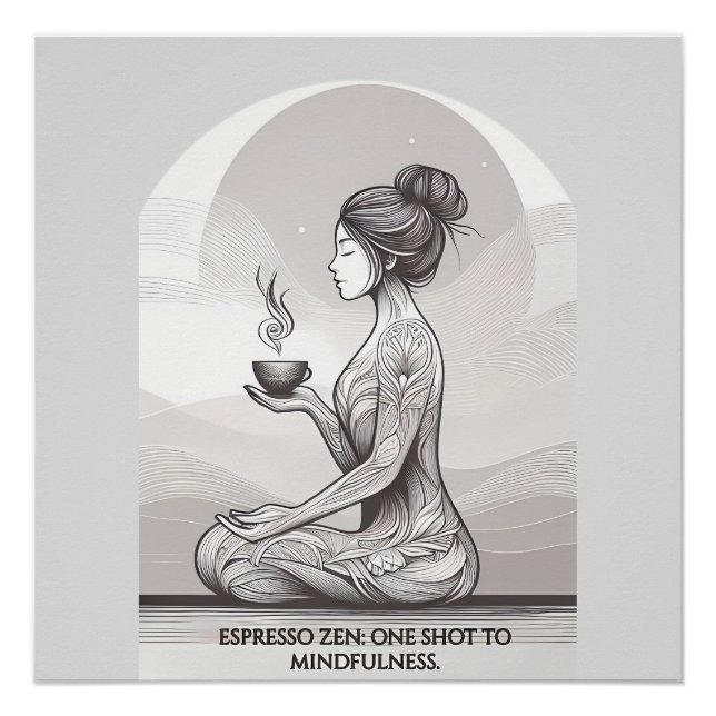 Pôster Meditação Espresso Zen Um Atirando Buda (Frente)
