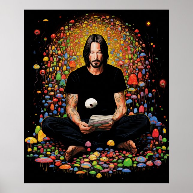 Poster Meditação Keanu Reeves Zen (Frente)