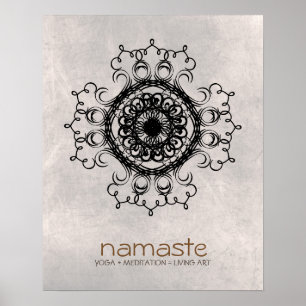 Poster Meditação Mandala Damask Namaste Yoga