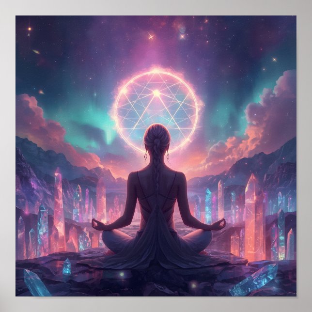 Poster Meditação Sagrada Radiante (Frente)