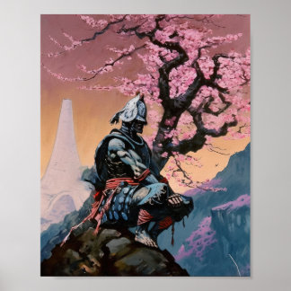 Poster Meditação Samurai Japonesa