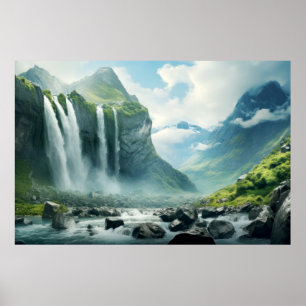 Poster Meditação Serena de Paisagem das Caves