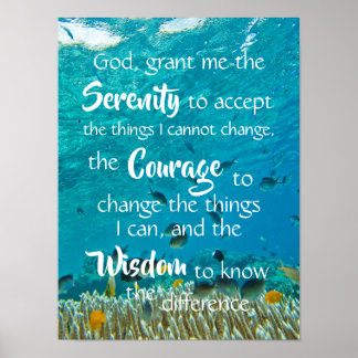 Poster Meditação Serenity Prayer Ocean Fish
