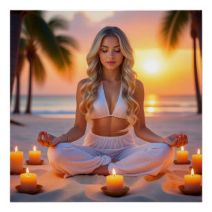 PÔSTER MEDITAÇÃO - YOGA - BEM-ESTAR - CARPE DIEM