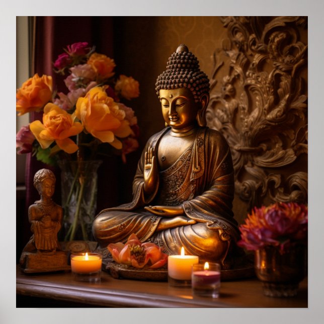 Poster Meditação Zen Buddha 1 (Frente)