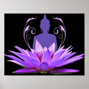 Poster Meditação Zen Yoga Flor Lotus