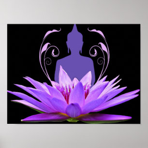 Poster Meditação Zen Yoga Flor Lotus