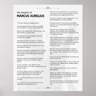 Poster Meditações Estáticas Marcus Aurelius. A sabedoria