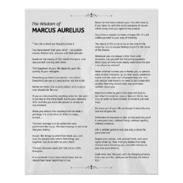 Pôster Meditações Estáticas Marcus Aurelius. Poster Brilh