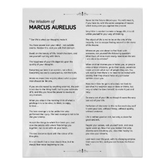 Pôster Meditações Estáticas Marcus Aurelius. Poster Brilh