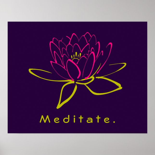 Poster Meditar. Flor de Lotus (Frente)